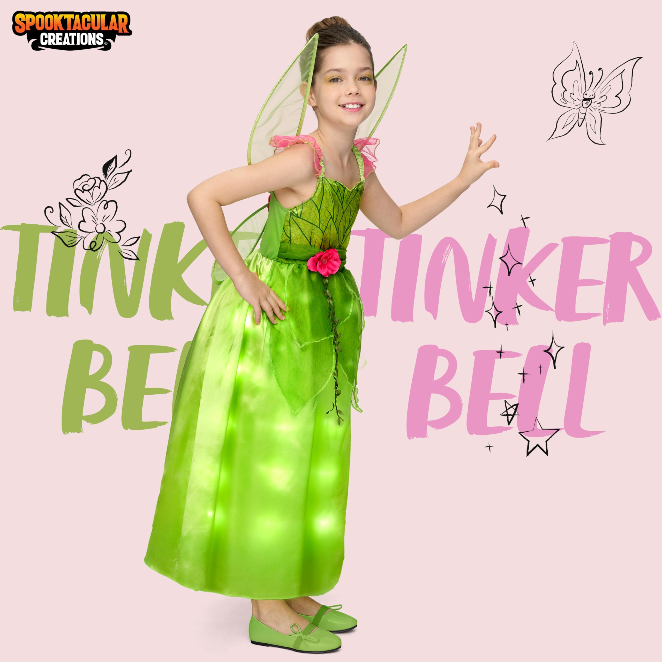 green emerald velvet dress Teetot Green Fairy Costume main image 1