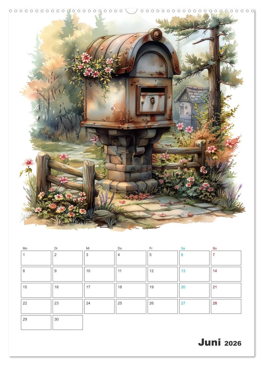 Zeitreise - Der vintage Briekasten Kalender (Wandkalender 2026 DIN A2 hoch), CALVENDO Monatskalender: Ob als funktionaler Postempfänger oder ... auf einzigartige Weise. (CALVENDO Kunst)