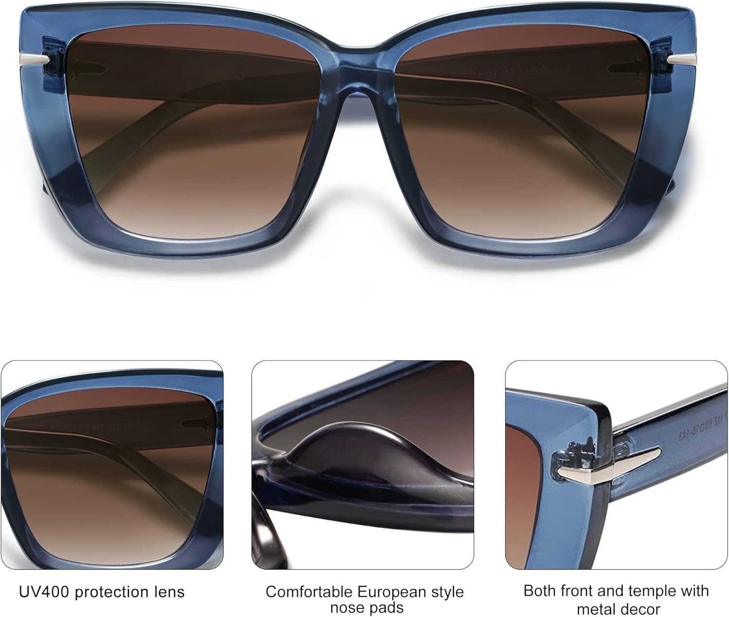 SOJOS Big Large Oversized Cat Eye Sunglasses for Women, 70s Trendy Plus Size Designer Shades SJ2231 - Image 4