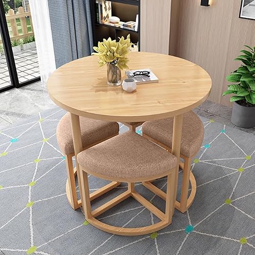 Miniatura 17 de YVYKFZD Mesa de club de sala de recepción de oficina, mesa de conferencias redonda, juego de mesa de comedor simple de cocina de café, mesas de sala