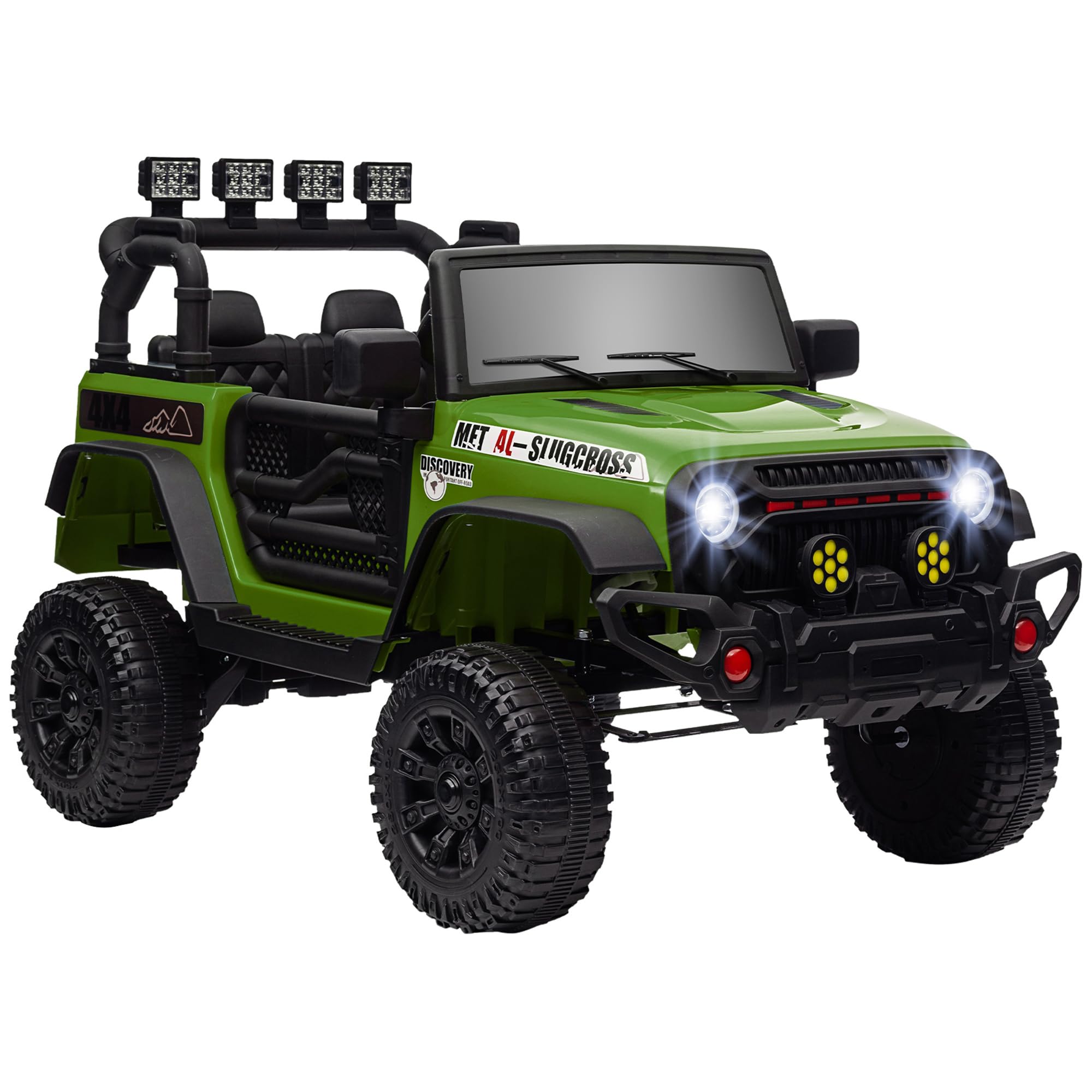AIYAPLAY UTV Elettrico per Bambini 3 Velocità 2 Motori 12V Verde