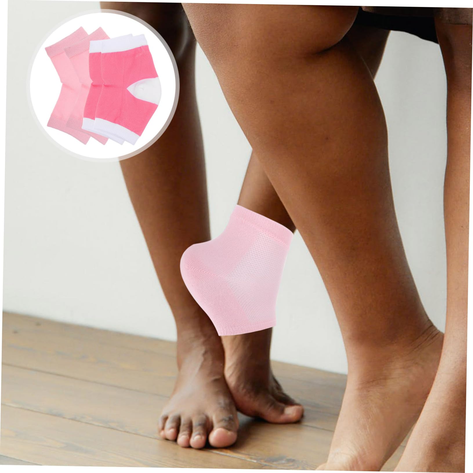 FOMIYES Portable Foot Support 2 Pairs Dry Cracked Heels Preventing Socks Elastic Heel Socks Gel Padding