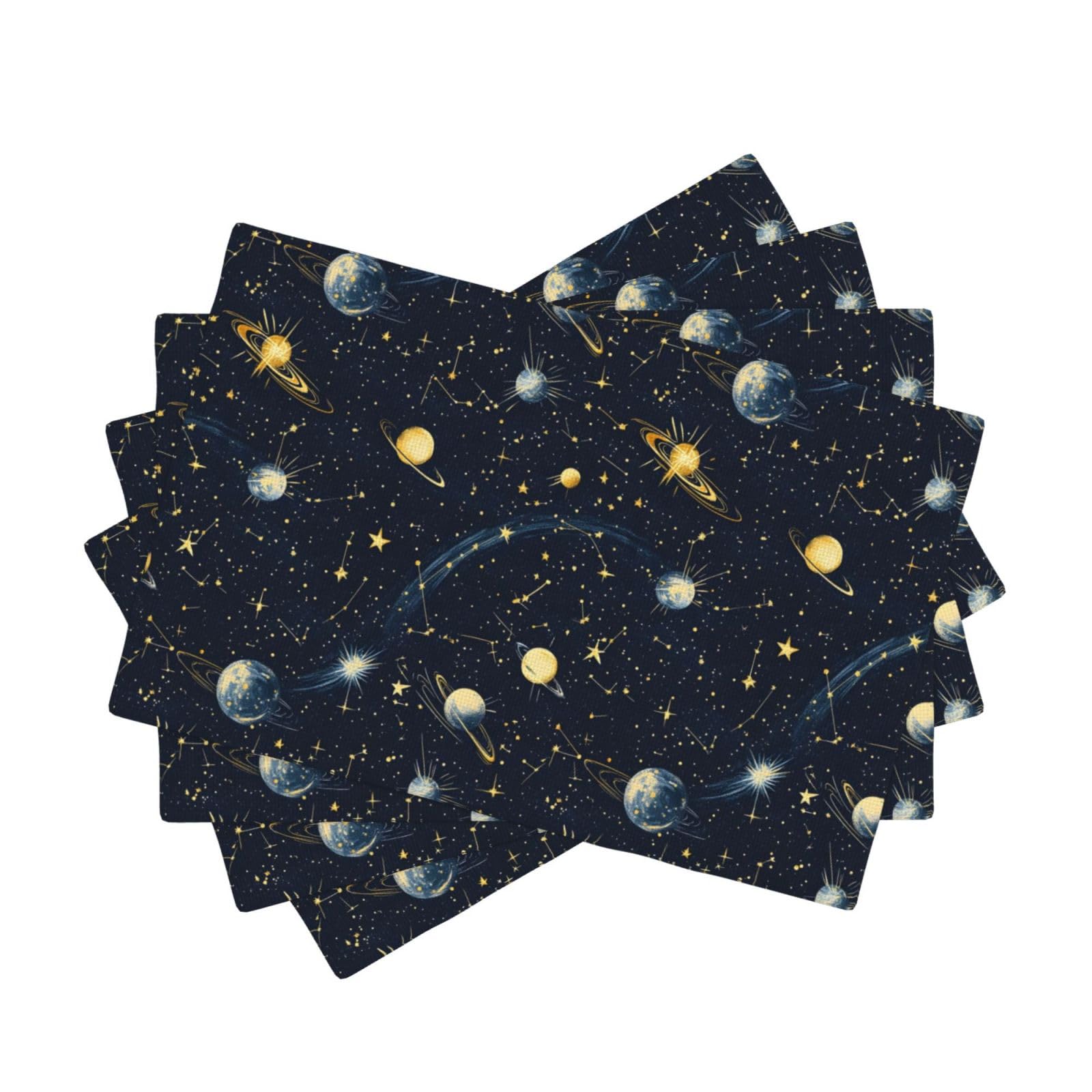Sets de table bleu marine en faux lin 30x46 cm lavables lot de 4