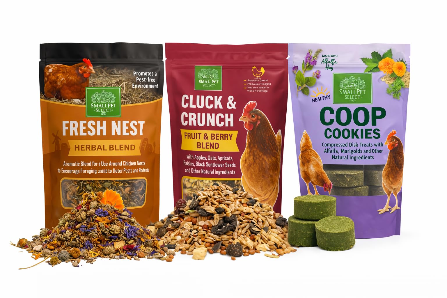 Small Pet Select - Chicken Treat and Nesting Essentials Pack Natural Treats and Nesting Herbs for Chickens