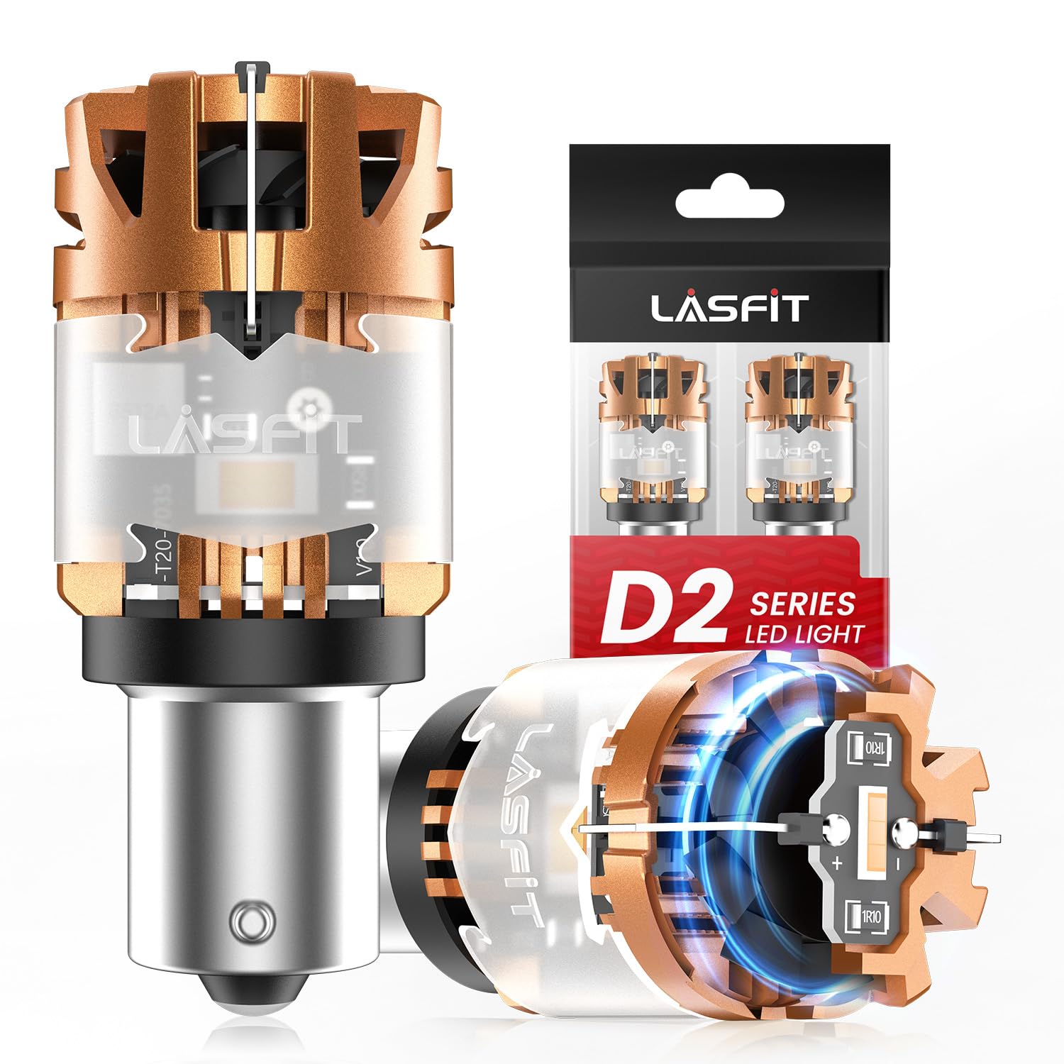 LASFIT D2 7507 BAU15S LED Bulb Amber BAU15S Turn Signal Lights Error Free