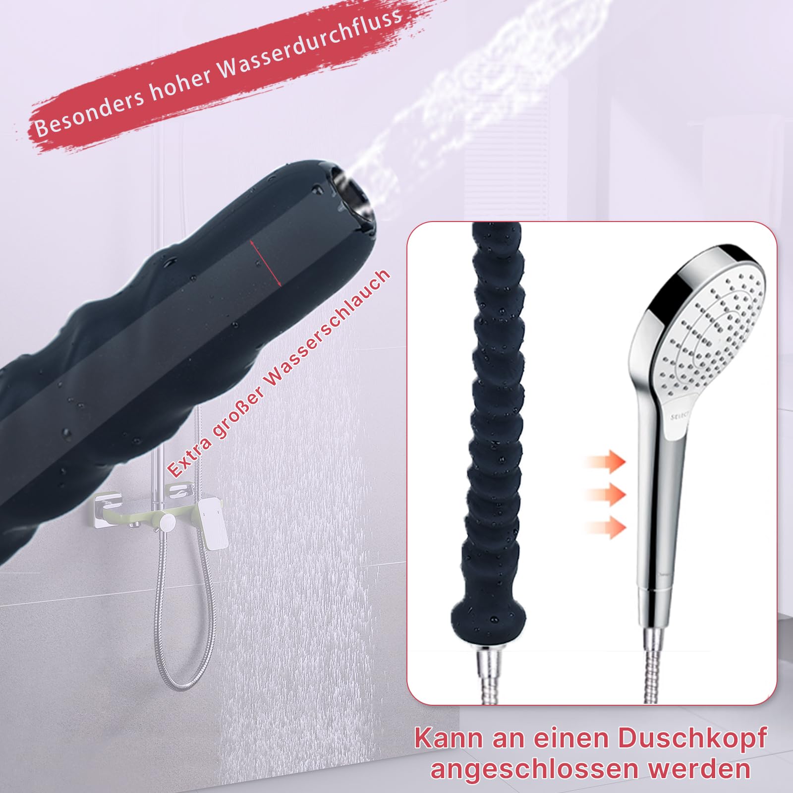 100cm Weiche Spiral Analdusche für Analverkehr SM Silikon Einlauf Sauber Analdildo Anal Dildo Hohl Butt Plug Snake Extrem Analspielzeuge Erotisches Sexspielzeug Für Frauen Männer Paare (S)