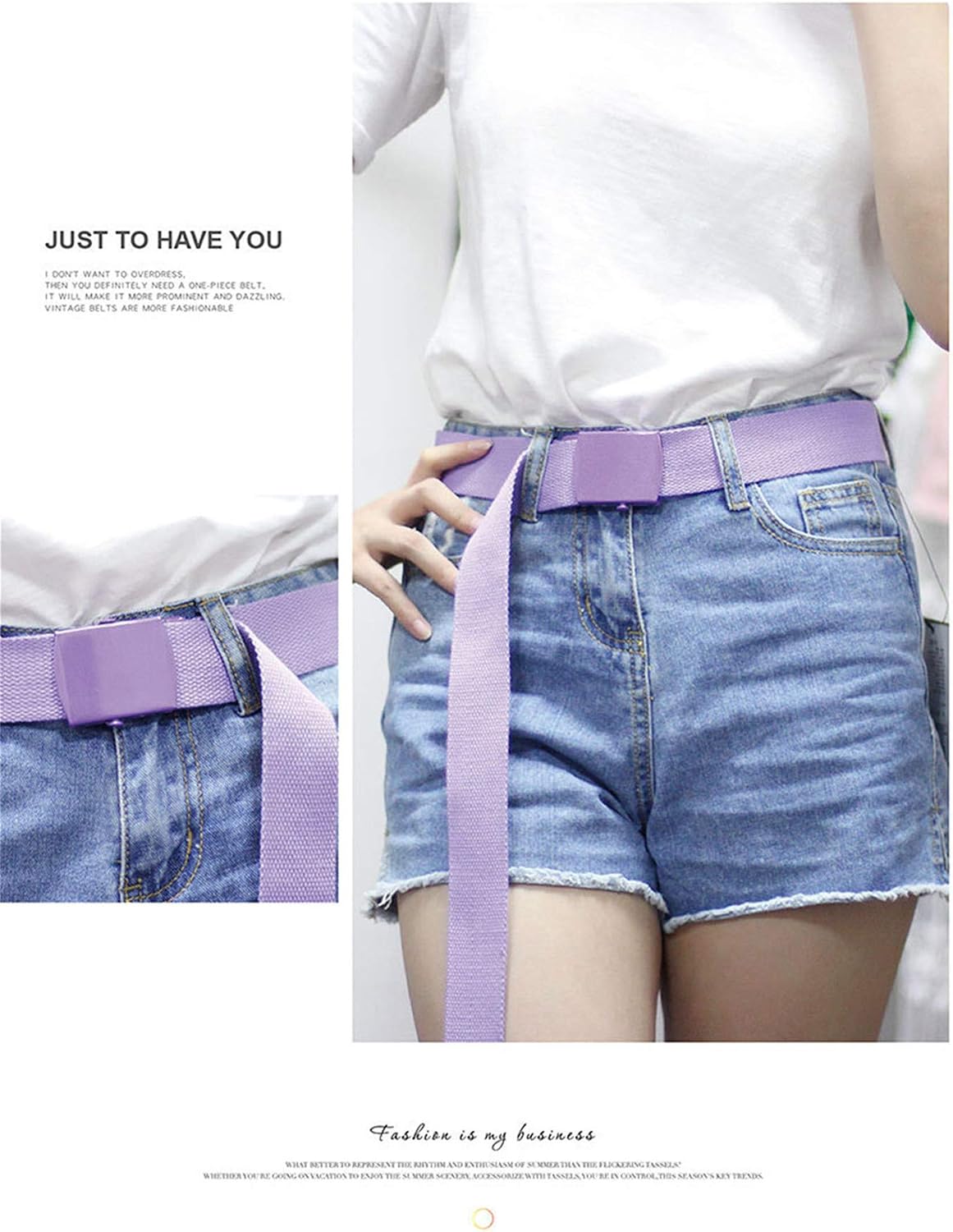 Andongnywell Unisex Nylon Belt Webbing Outdoor Belts with Plastic Buckle Pant Waist Strap Waistband Waist Cinch