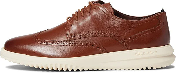 Cole Haan Men's Grand+ Wingtip Oxford, British TAN/Ivory, 8 Wide