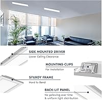 Vista 4 de LUXRITE Panel retroiluminado LED empotrable de 6 x 4 pies, 4CCT seleccionable a color 3000K 3500K 4000K 5000K, potencia seleccionable 18W/28W/40W