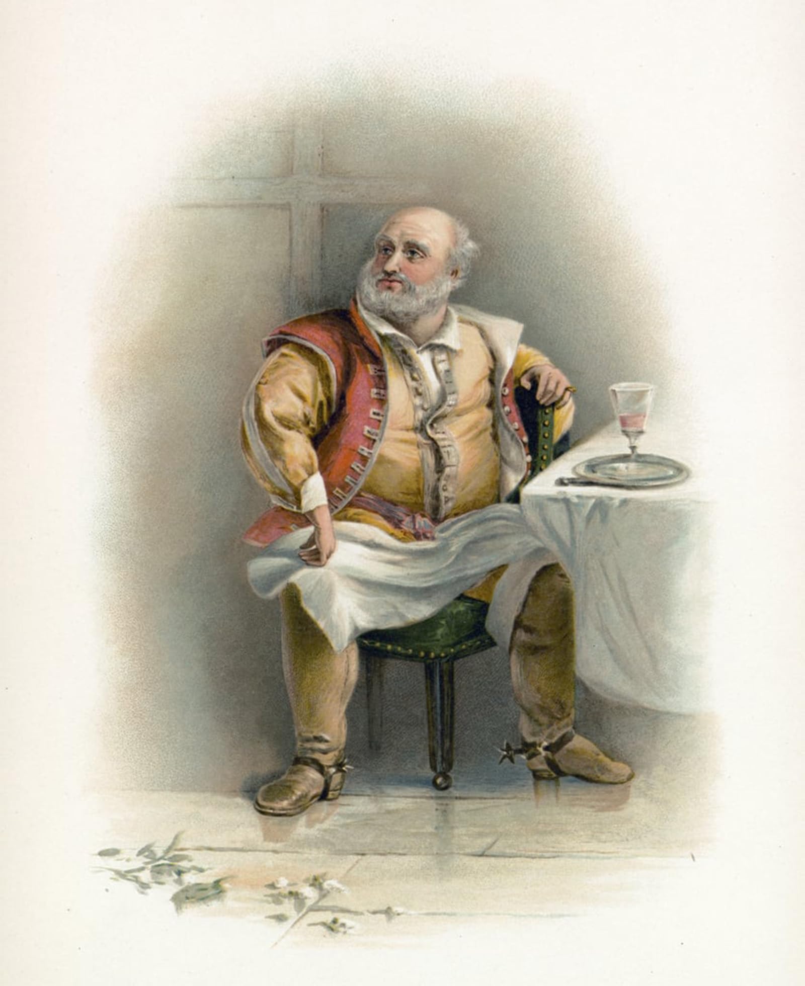 RZHRHJES Vintage Wall Art Picture on Canvas Wall Art Poster Shakespeare's Falstaff by Charles Robert Leslie Canvas Poster for Office Decor 60x90cm