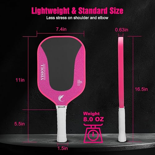 Miniatura 4 de Pickleball Paddle, Professional Pickleball Paddles with Strong Power and Spin, T700 Carbon Fiber Pickleball Paddle, Durable & Lightweight Pickleball