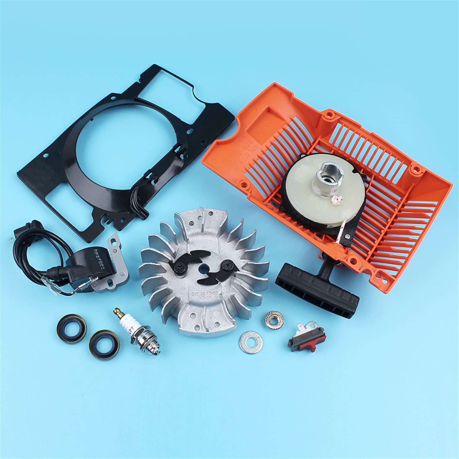 IWBR Interruptor de Bobina de Encendido de Volante de Arranque de Retroceso Apto for Husqvarna 268 272 272XP, Sello de Aceite de Motosierra, Conductor de Aire