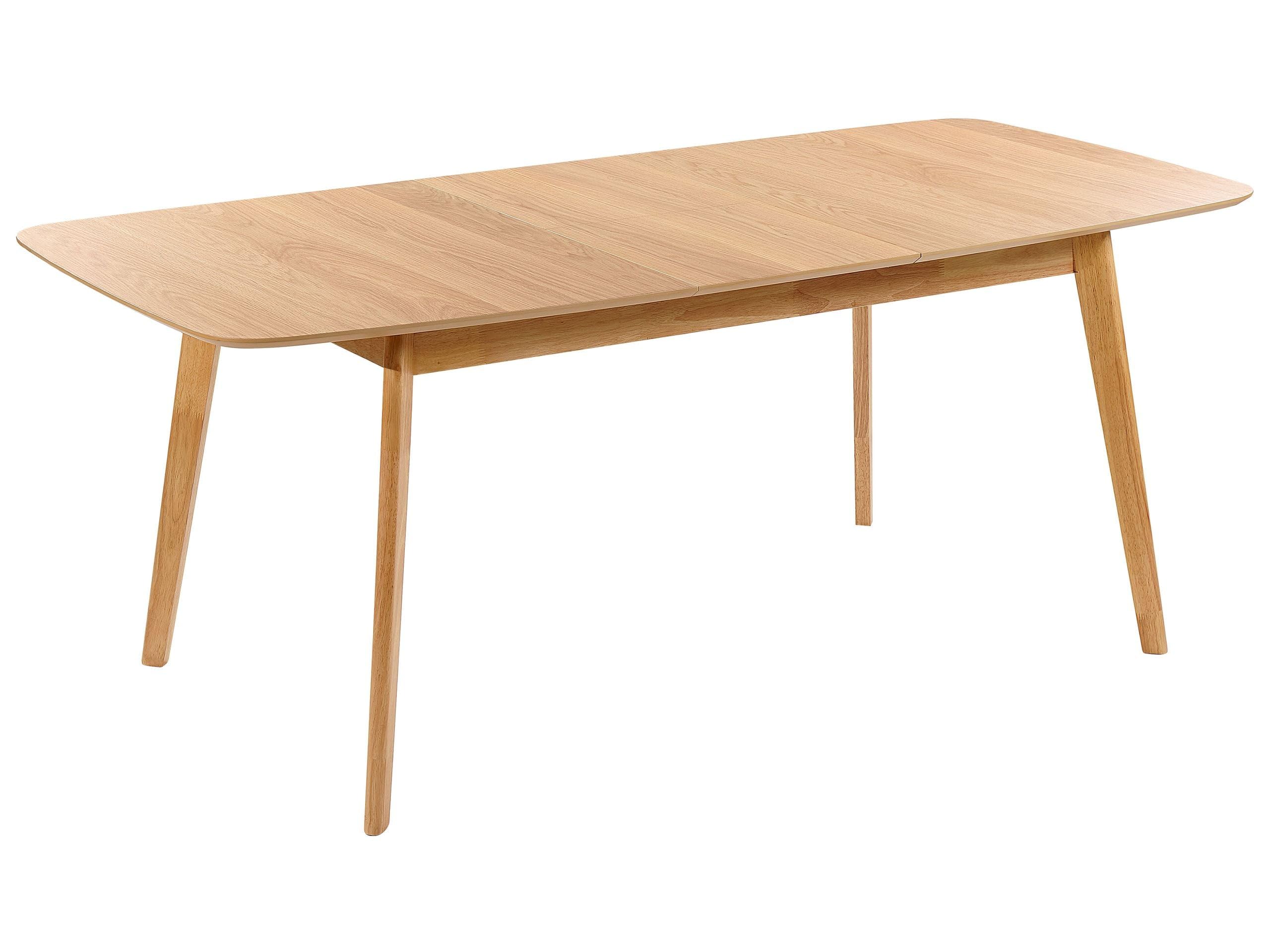Beliani Tavolo da pranzo cucina impiallacciato allungabile 150/​190 x 90 cm legno rovere chiaro