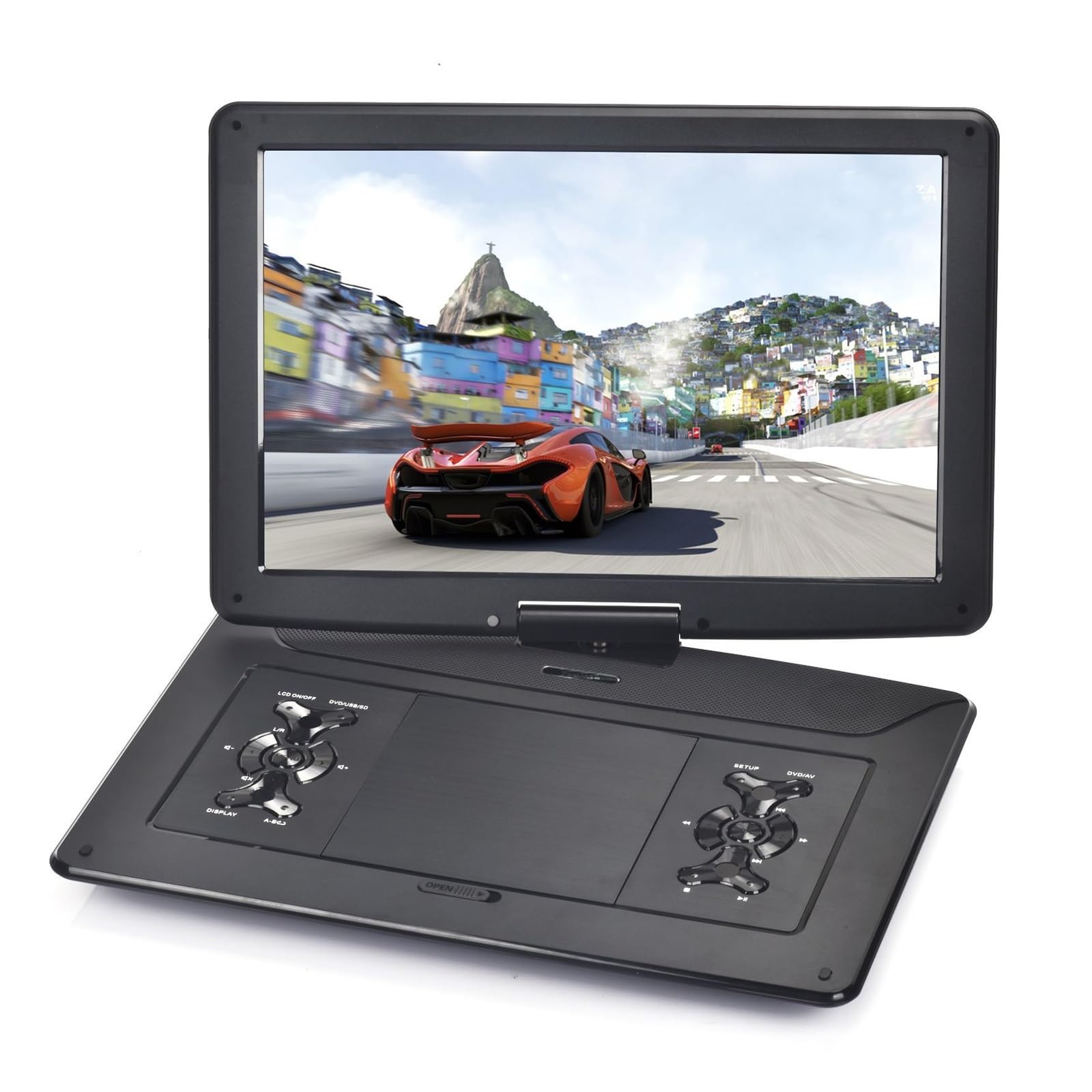 Dcdcd One Color 15.6 Inch Large Hd Screen Portable Mobile Dvd Cd Multimedia Disc Player For Home Entertainment