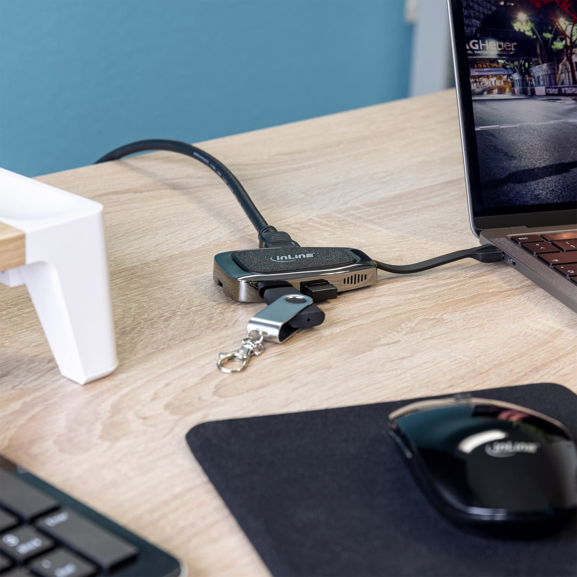 InLine® Hub multifunzione USB 3.2 Gen.2 USB Type-C (2 X USB-A 10Gb/s + 1 X HDMI 4K @60Hz + 1 X USB-C 10Gb/s & PD 100W)