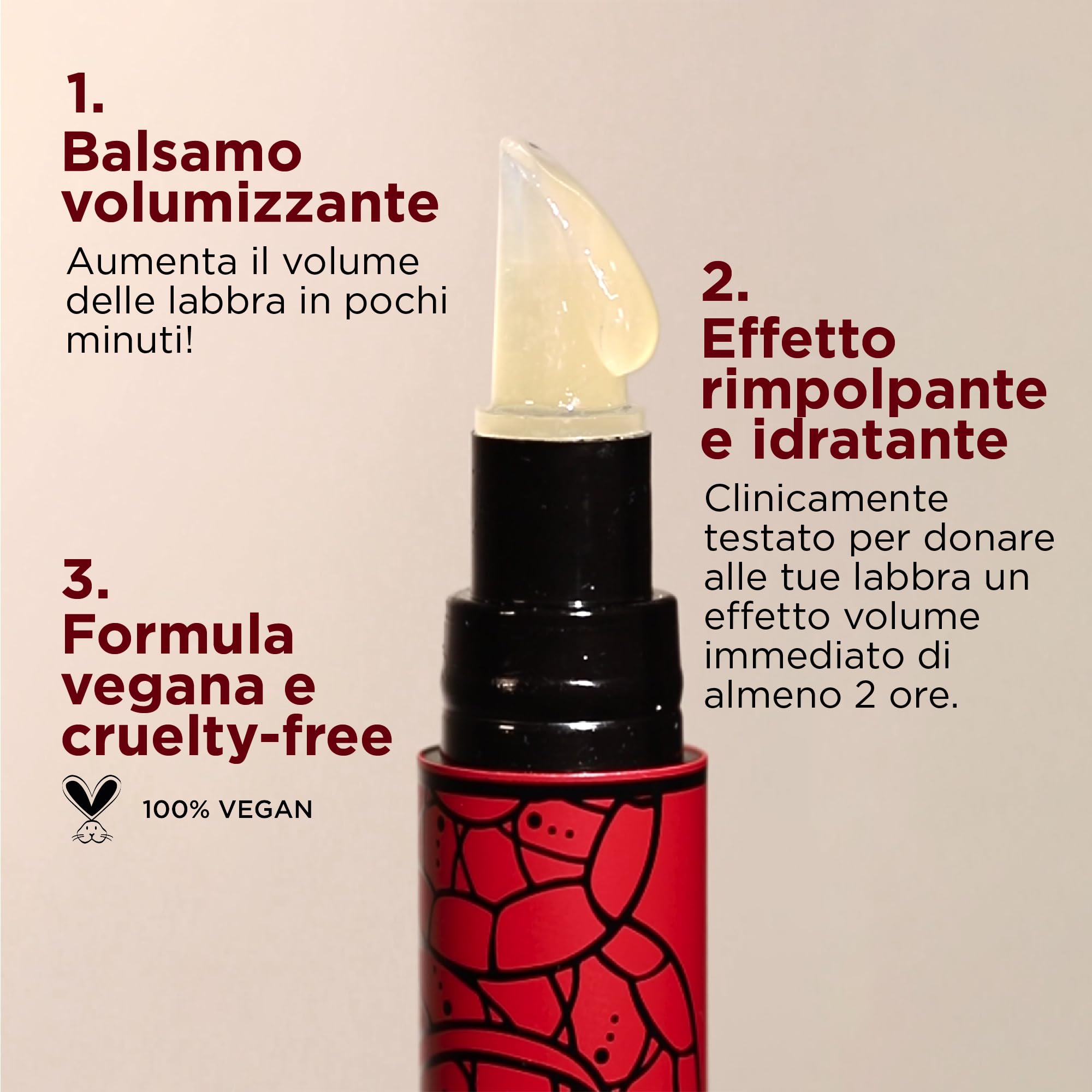 NABLA Viper Lip Plumper | Balsamo labbra volumizzante trasparente con effetto rimpolpante, nutriente e antiossidante. Clinicamente testato per un effetto volume immediato di almeno 2 ore.