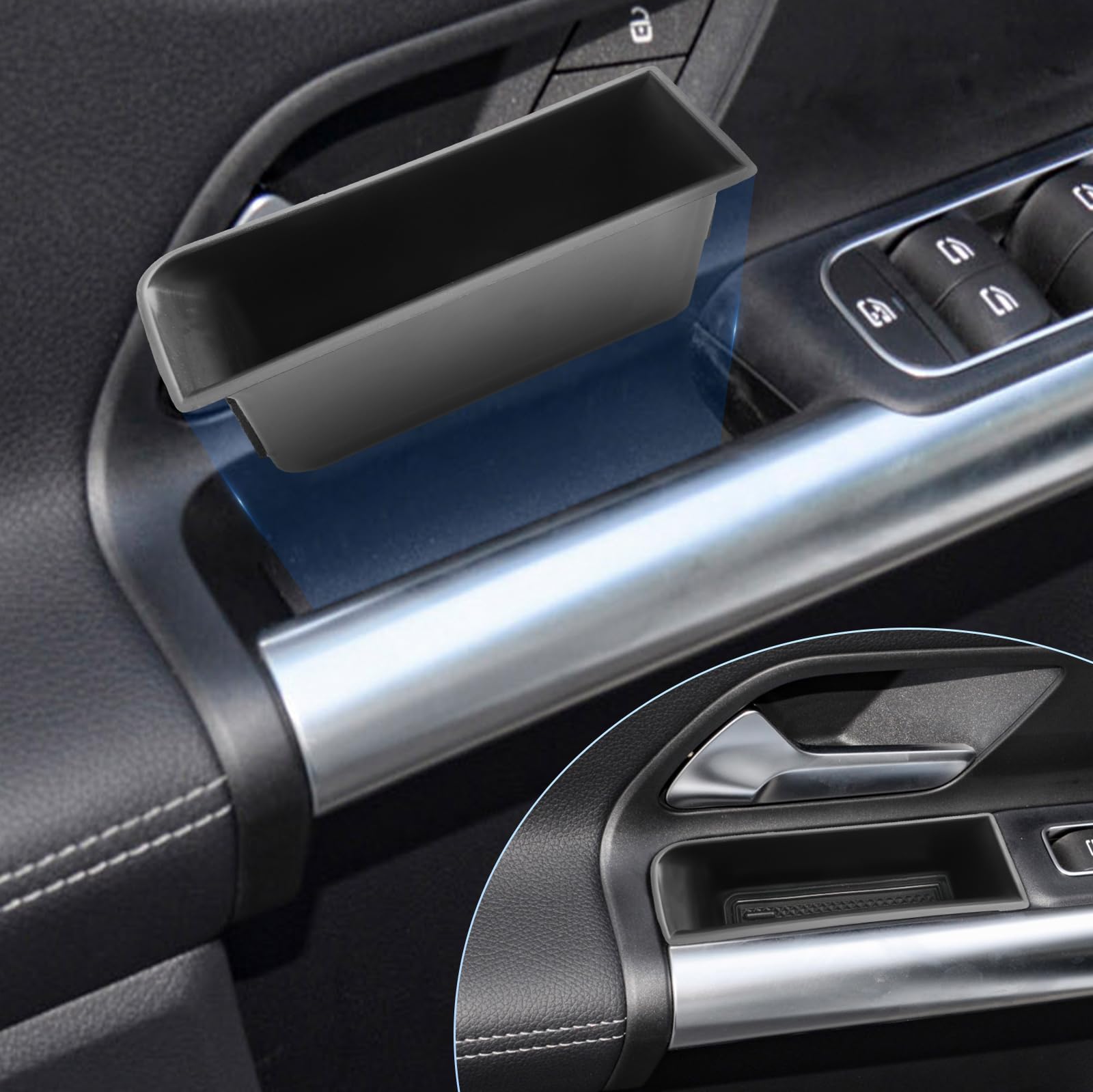 BIXUAN Kompatybilny z Mercedes Benz klasy B W247 GLB X247 2020-2023 2024 2025 pudełko na drzwi z antypoślizgową matą, akcesoria do przechowywania, organizer, taca, schowek na rękawiczki, drzwi