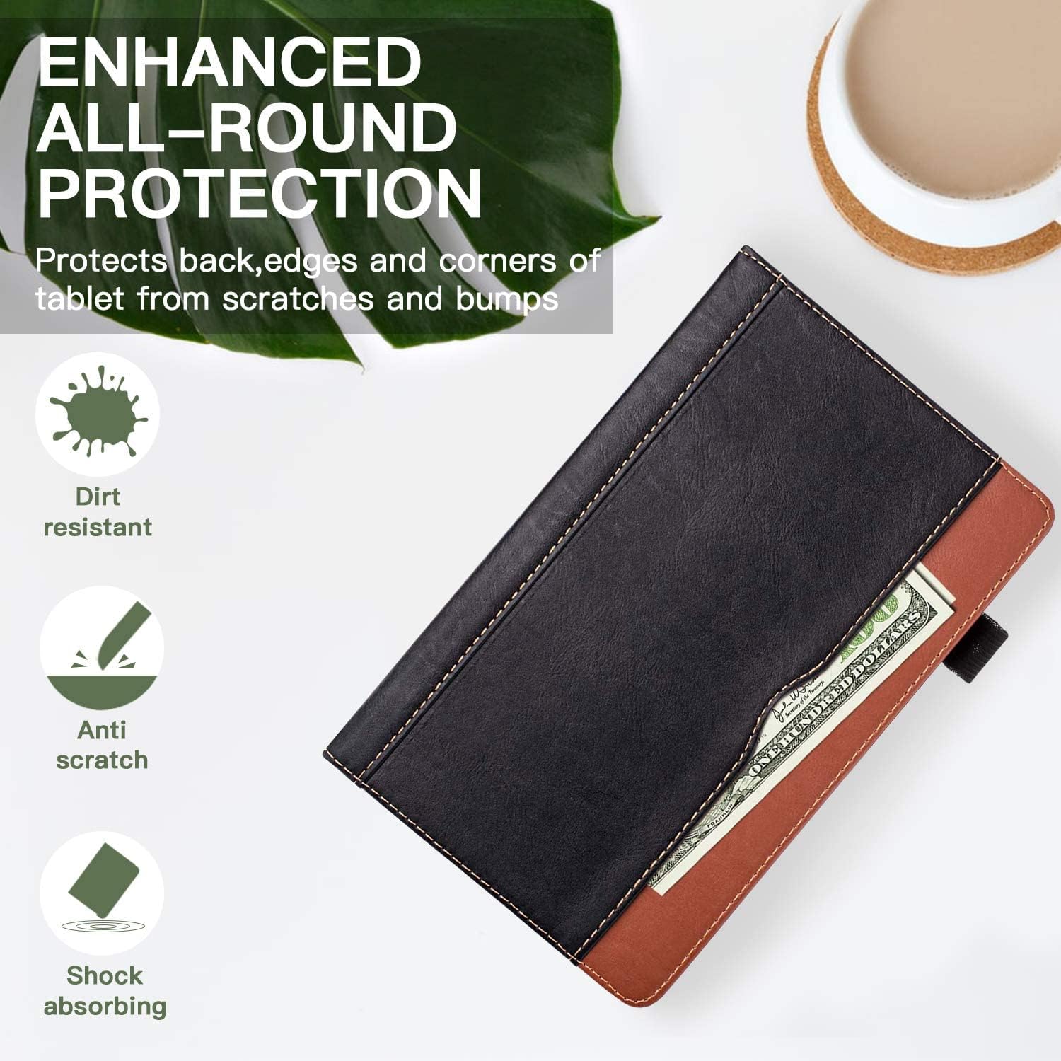 ZoneFoker Case for All-New Fire HD 8 Tablet(10th Generation,2020 Release)& Fire HD 8 Plus Tablet, PU Leather Folio Case Multi-Angle Viewing Smart Auto Wake/Sleep Cover with Stylus Holder