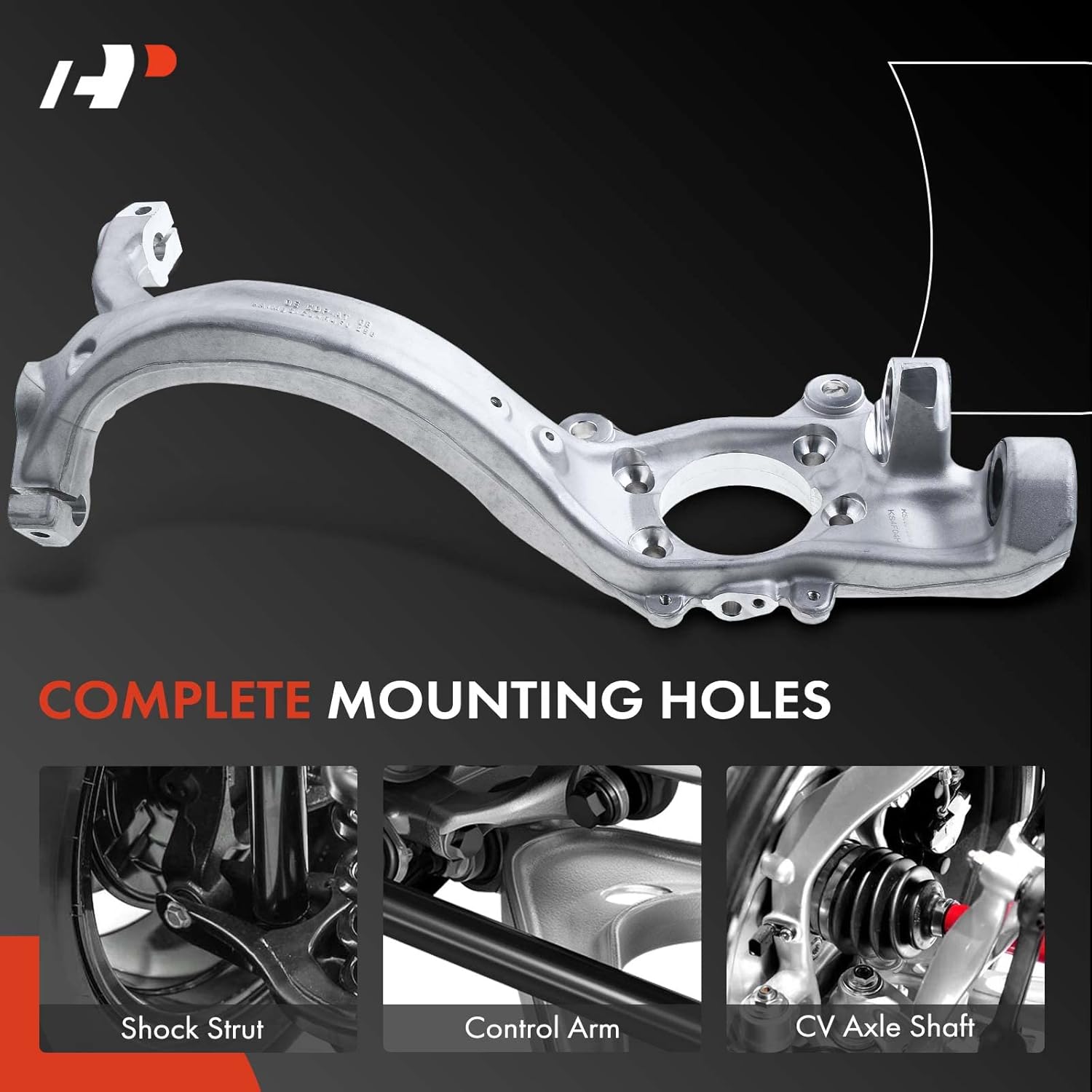 A-Premium Front Right Suspension Steering Knuckle Compatible with Audi A6 Quattro 2005-2011, S6 2007-2011, Passenger Side