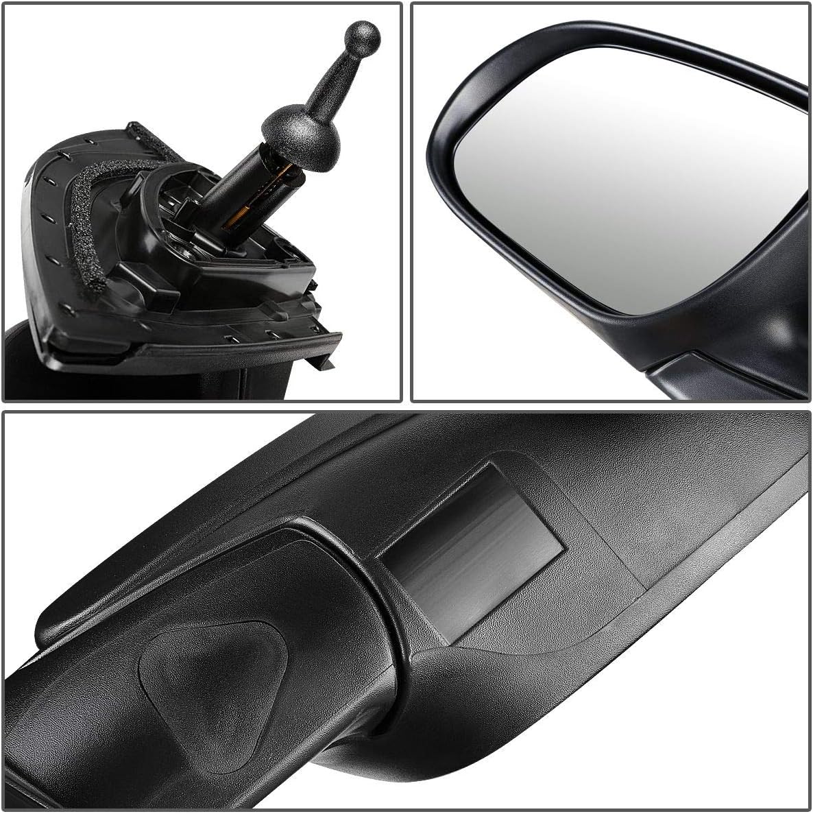 DNA MOTORING OEM-MR-HY1320170 Factory Style Manual Adjustment Side View Door Mirror Compatible with 10-11 Hyundai Accent, Left