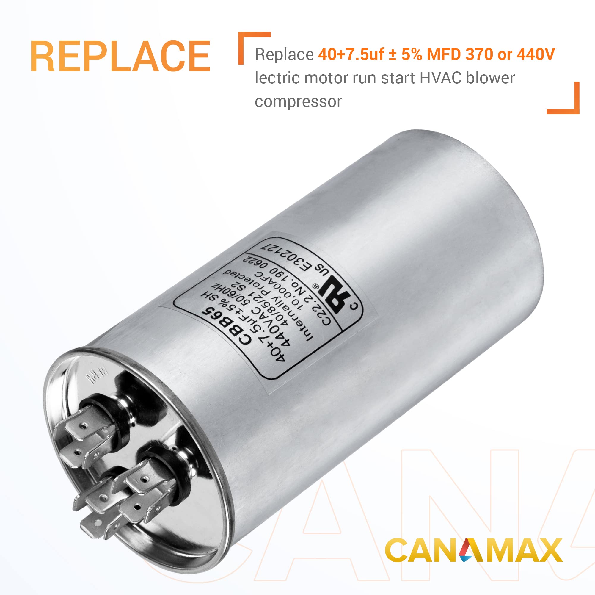 Condensateur Moteur Double 40+7,5 µF 370/440V CBB65-R - Haute Qualité, Construction Aluminium Huile - Pour Climatisation, Pompes