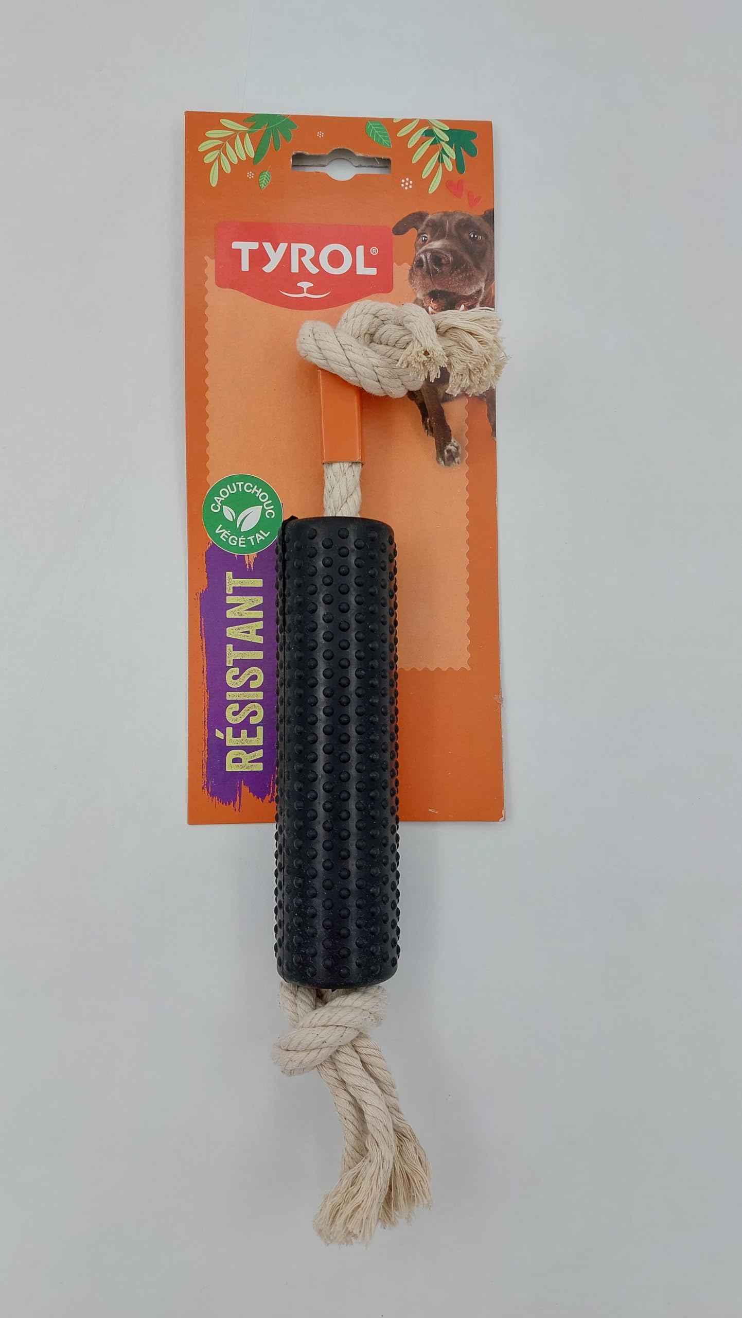 Tyrol - Interactive Cronos Dog Toy - Rope with Treat Tank - Plant and Natural - 15 cm - Heavy Duty - Made in Europe