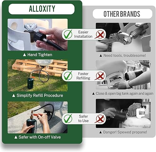 Miniatura 6 de Adaptador de recarga de propano para tanques de 1 libra, Manguera adaptador de recarga de propano de 3 pies, Adaptador de recarga de tanque de