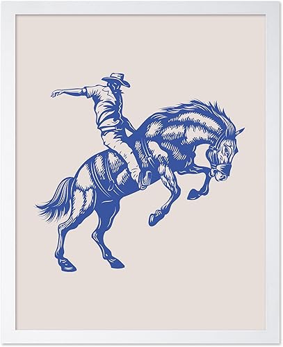 Miniatura 38 de Poster Master Póster de Rodeo marrón – Estampado retro de vaquero sobre caballo – Arte de vaquero – Arte occidental – Arte del salvaje oeste –