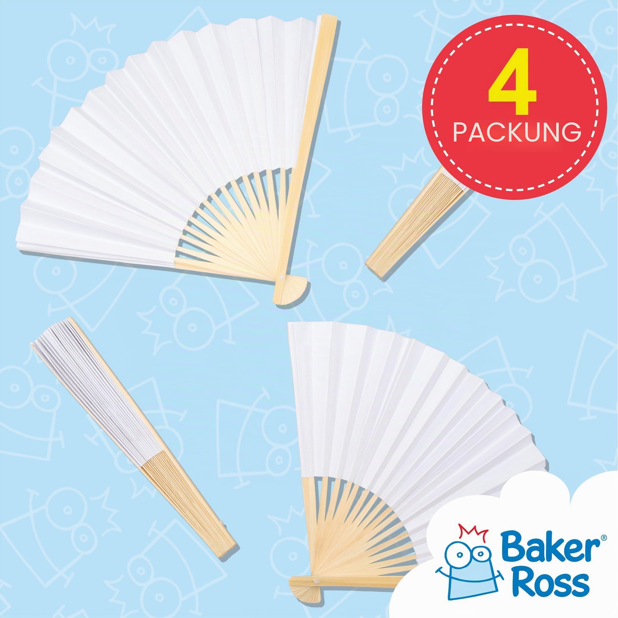 Kit De Moulins à Vent à Décorer – Lot De 8 – Blanc, 39 Cm – Activité Créative – Dès 4 Ans