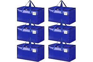 StorageRight 93L Moving Bags (6-Pack): Heavy-Duty Storage Totes with Zipper, Reinforced Handles,...