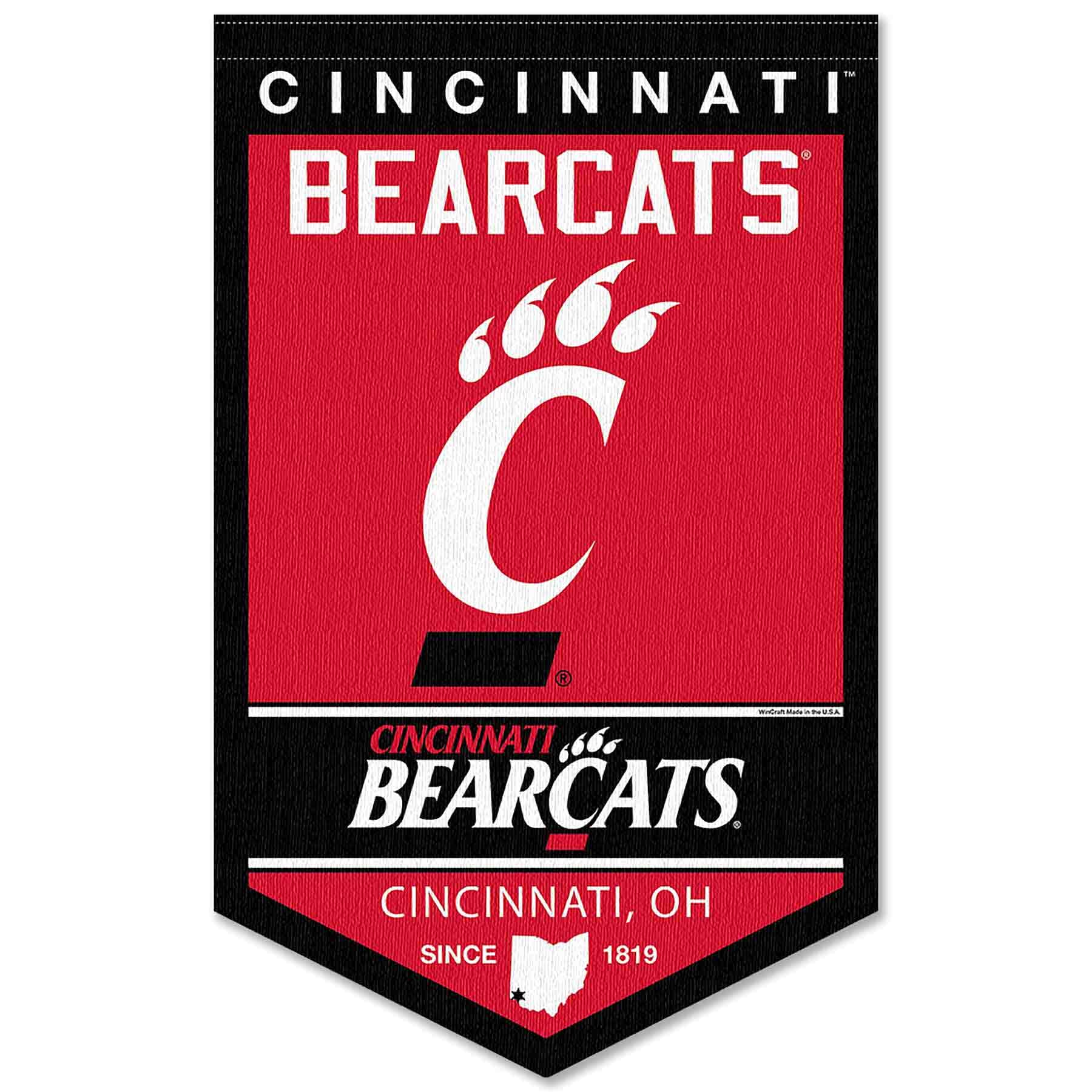 College Flags & Banners Co. Cincinnati Bearcats Heritage History Banner Pennant