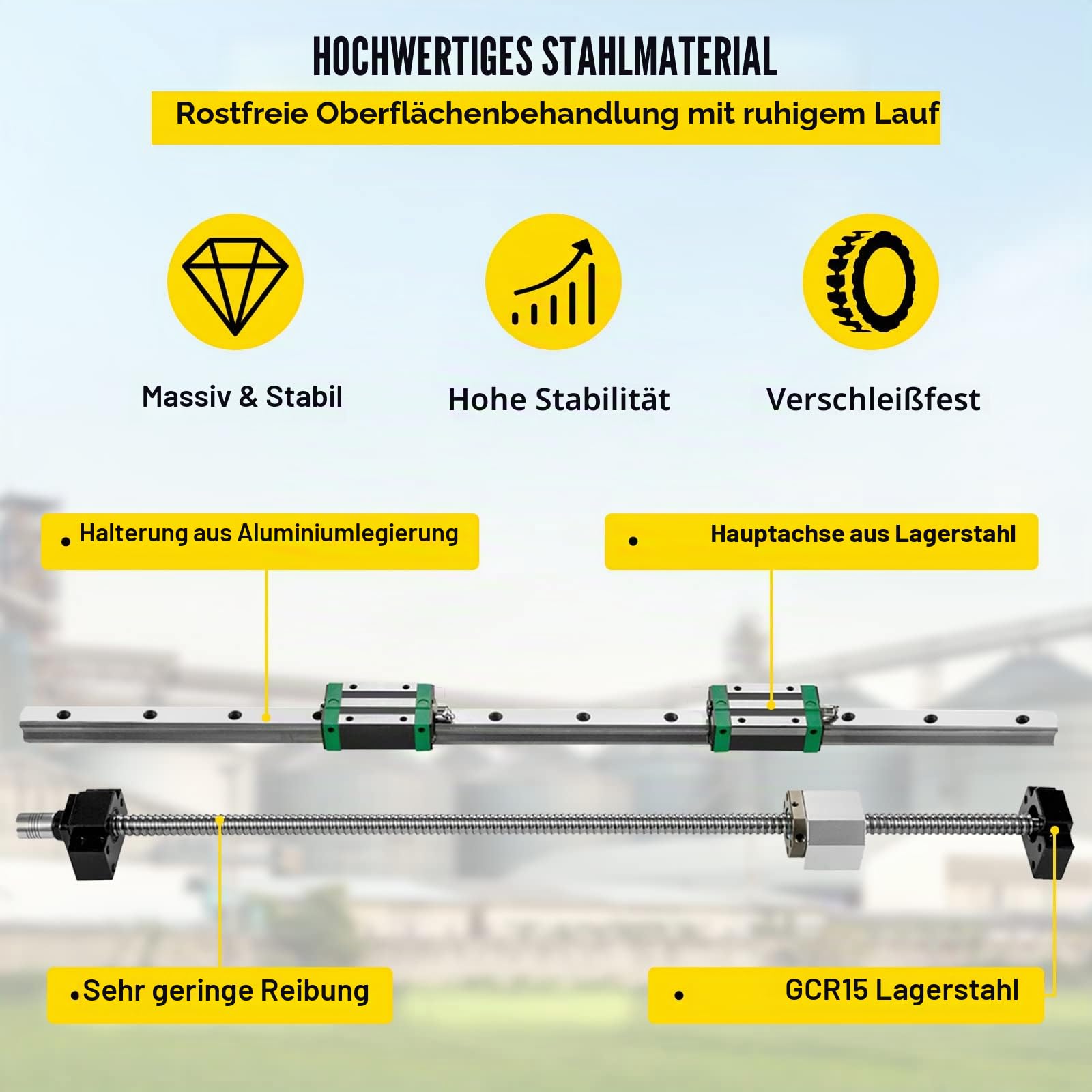 VEVOR Linearführung HGR 20-1000mm Linearschiene mit 4PCS Gleitblock