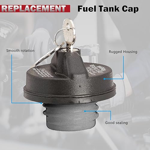 Miniatura 2 de Tapa de gasolina con bloqueo regular con llaves compatible con Audi para Toyota Tundra Tacoma para Gmc para Chevrolet Chevy para Honda Replaces