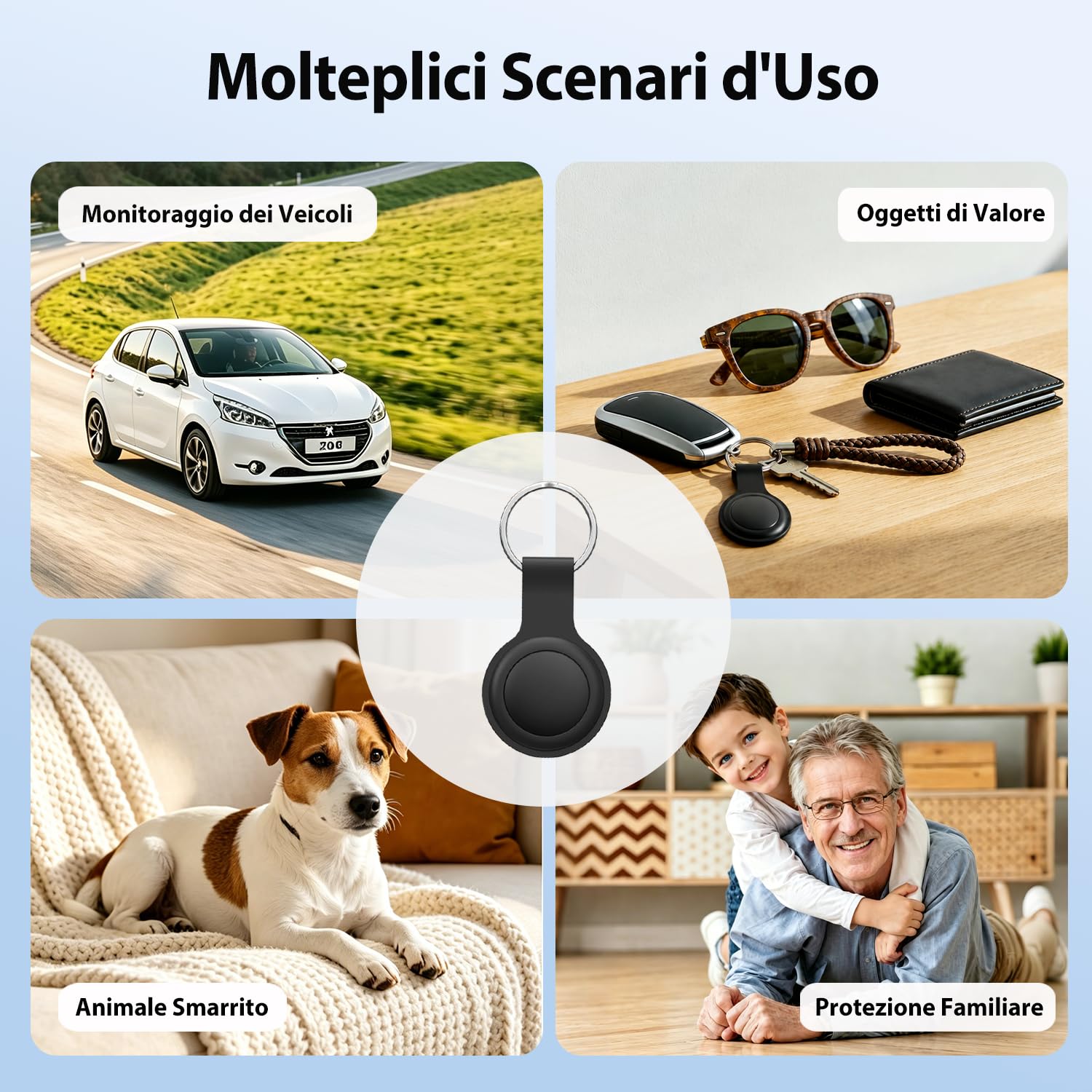 Collare GPS Gatto 2026 – GPS per Cani Flessibile e Senza Abbonamento, Localizzatore GPS per Cani e Gatti con Tracciamento in Tempo Reale e Design Impermeabile, Compatibile con iOS/Android (Nero)