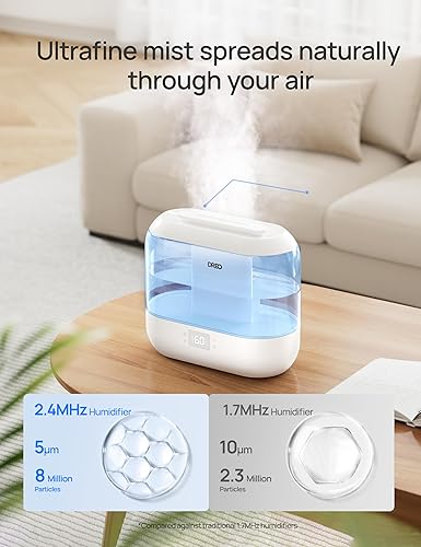 Miniatura 6 de Dreo Quiet - Humidificadores para dormitorio (tanque de agua de 4 litros), difusor de aceite esencial de llenado superior de niebla fría para el