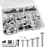 Vista 8 de 177 Pcs Red Fairing Bolt Kit M5 M6 Motorcycle Windscreen Screws Compatible Aluminum Fasteners for Motorcycle Fairing Screws Fairing Bolts Nut Clips