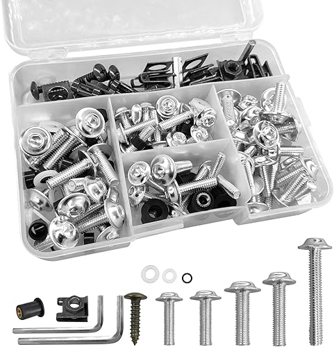 Miniatura 8 de 177 Pcs Red Fairing Bolt Kit M5 M6 Motorcycle Windscreen Screws Compatible Aluminum Fasteners for Motorcycle Fairing Screws Fairing Bolts Nut Clips