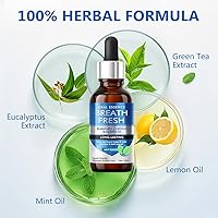 Vista 6 de Tratamiento para el mal aliento para adultos, gotas naturales de acción rápida para refrescar el aliento con protección duradera, solución