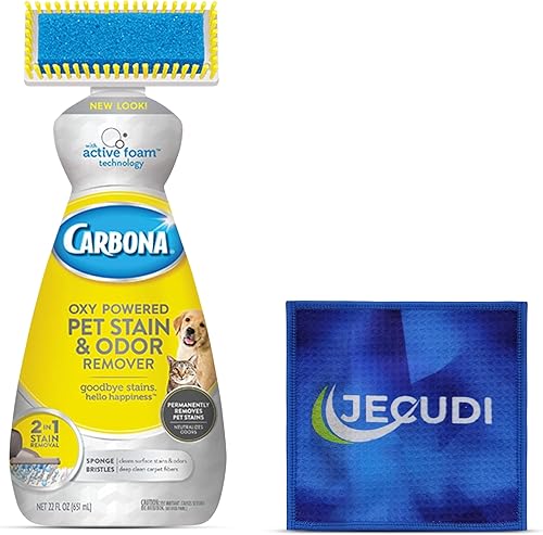 jecudi Carbona Oxy - Toalla de microfibra para limpiar alfombras para mascotas, 22 onzas líquidas, removedor de manchas y olores de mascotas con