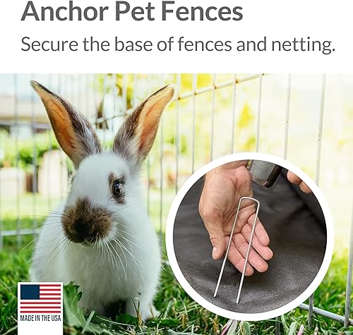 Miniatura 8 de Pinnacle Mercantile Grapas galvanizadas para paisajes de jardín, pasadores de anclaje de tela, antioxidantes, 6 pulgadas, fuerte, calibre 11, acero