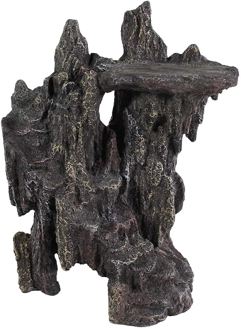 Reptology Shale Step Ledge Cave Hideout - Aquarium & Terrarium Decoration - for Fish, Reptiles, Amphibians, and Small Animals - Large 2 (REP189)