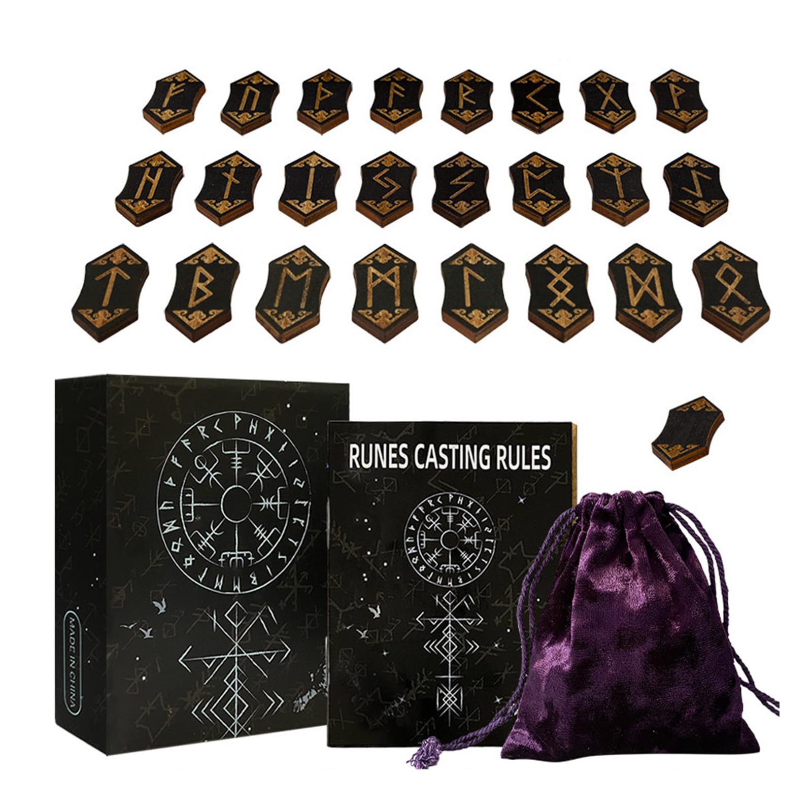 Tarot Cards - Estuche para tarjetas con símbolo de Magicals, 24 tarjetas grabadas para perspicacia y diversión