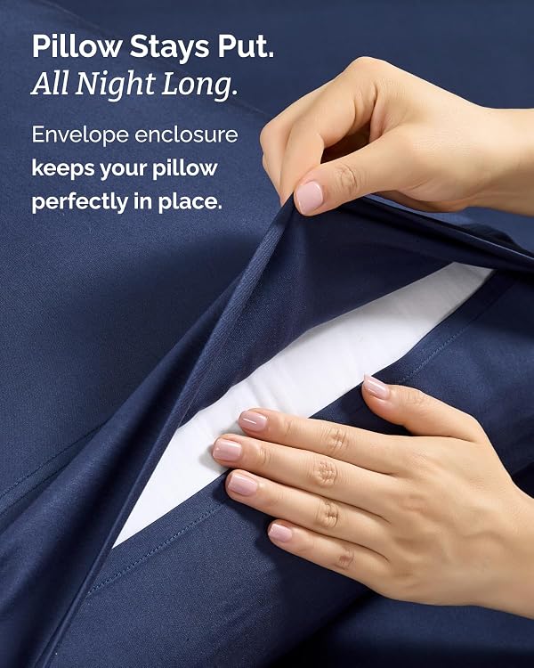 100% Rayon Derived from Bamboo - Bamboo Sheets Full Size - Navy Blue by CGK Unlimited - Used condition - Image 7