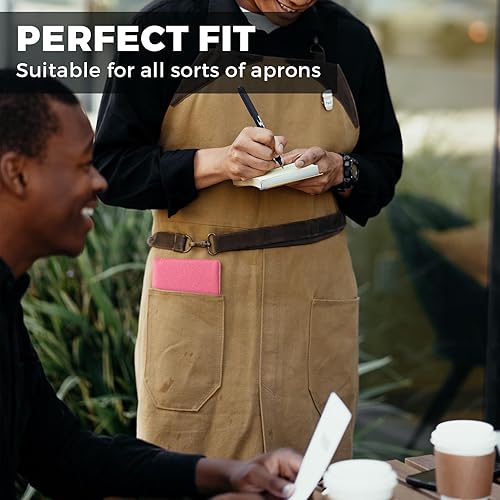 Miniatura 42 de CoBak - Libreta para mesero, organizador con bolsillo con cierre, para personal de restaurantes, 5 bolsillos grandes, con portabolígrafo, verde