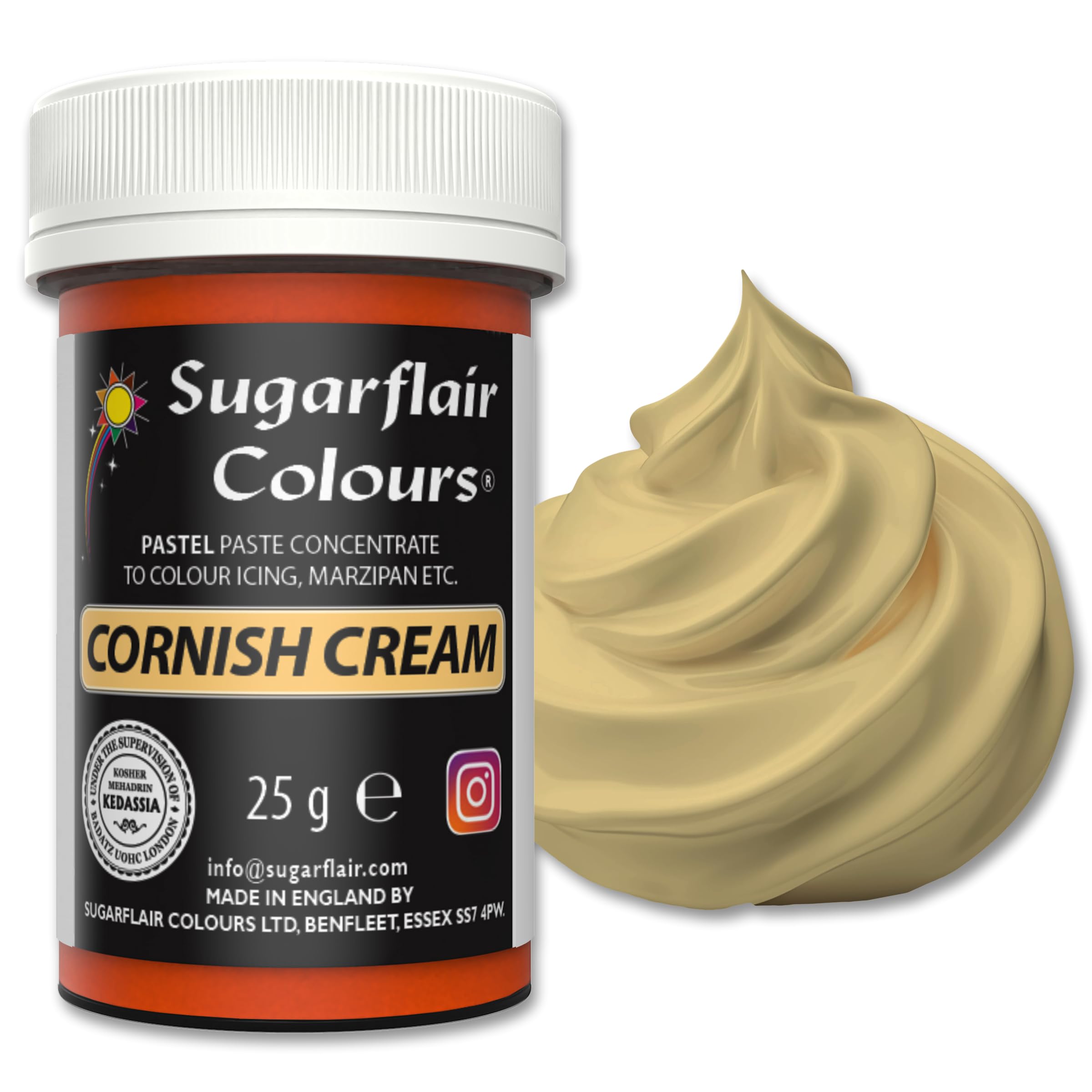 Sugarflair CORNISH CREAM Pastel Paste Gel Edible Concentrated Food Colouring