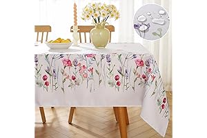 SASTYBALE Spring Rectangle Tablecloth - Floral, Watercolor Wild Flowers