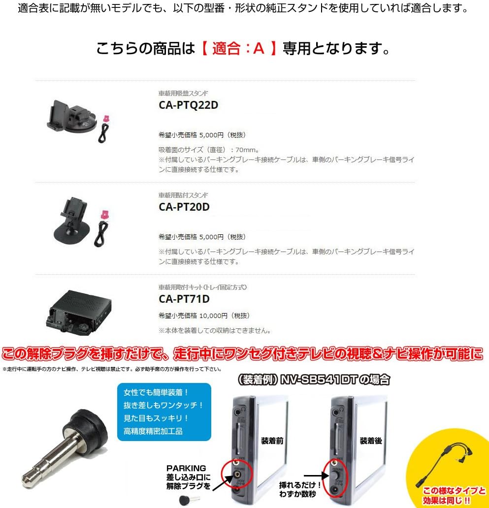 [MOBIKES] Panasonic Gorilla SSD Portable Car Navigation Car Mounting Stand (Double Sided Tape Attached Type (Adhesive Type), Compatible A[01R-A]