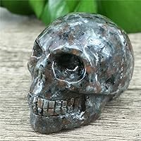 Vista 6 de TEAMWILL 2" Natural flame's Stone Quartz Skull Crystal Hand Carved Healing 1pc