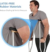 Vista 2 de Almohadillas de repuesto para muletas, acolchado AHIER para muletas de brazo, empuñaduras de mano y tapas de pies, se adapta a muletas de aluminio