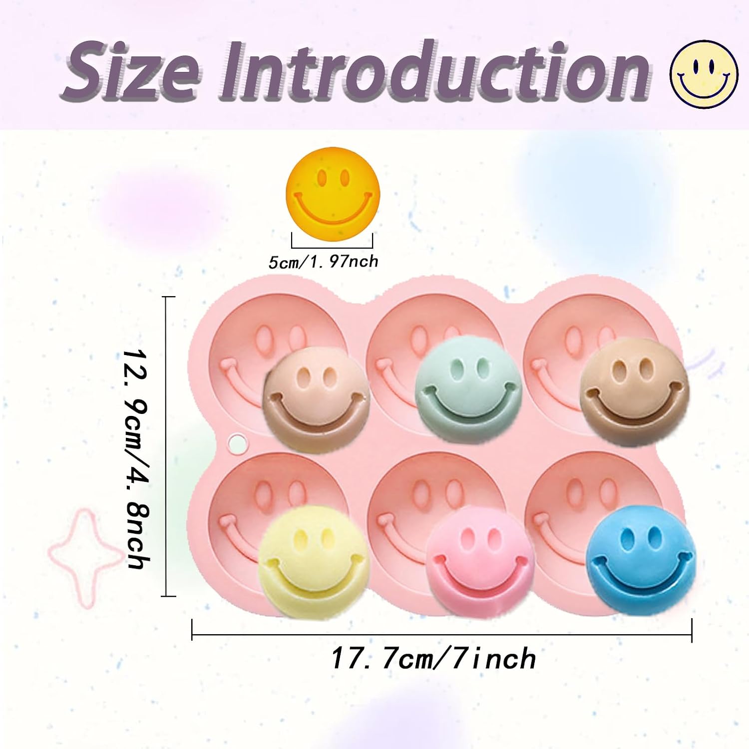 2pcs Smiley Face Chocolate Silicone Molds, Face Jelly Pudding Molds